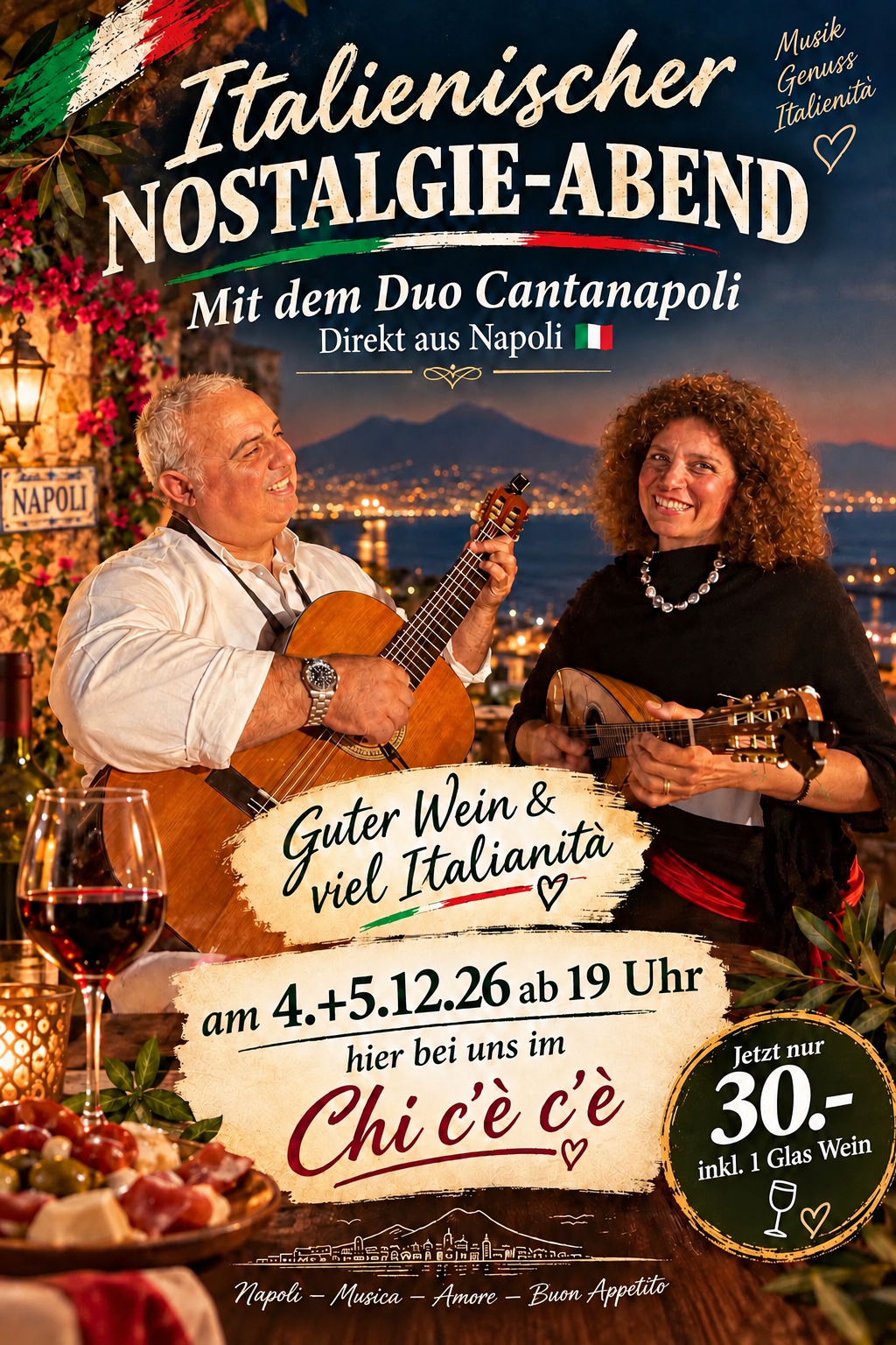 Italienischer NOSTALGIE-ABEND am 4+5.12.26